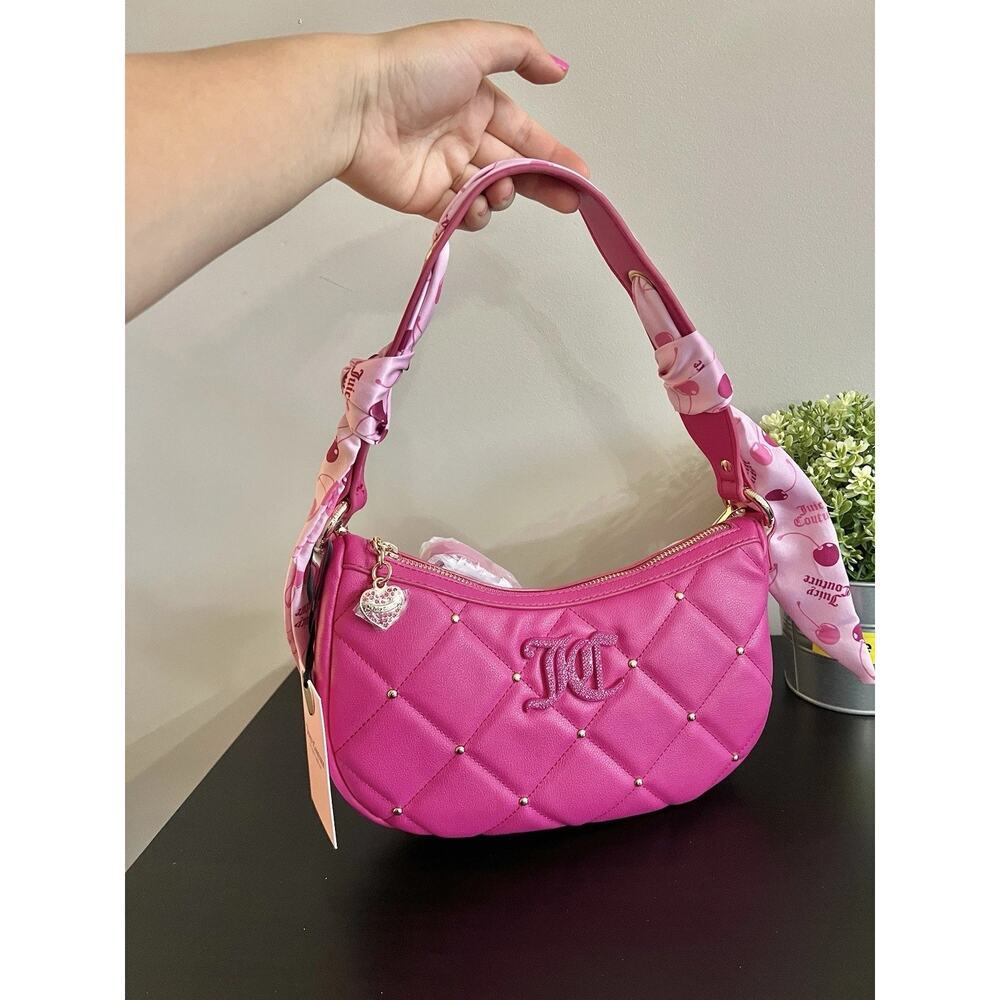 Juicy Couture Holding The Line COHO Cherry Shoulder Bag Pink Raspberry EXCLUSIVE - Picture 3 of 9